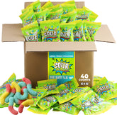 Dooboe Sour Squirmers bulk pack for parties and sharing, 40 mini bags for easy portions.