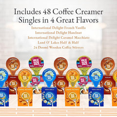 Doomi caramel macchiato creamer adds rich sweetness to coffee.