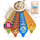 Doomi coffee creamer singles variety pack for convenient home or office use.