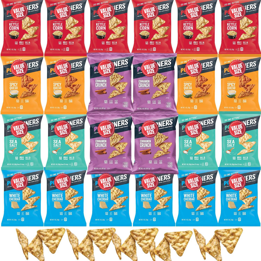 Doomi PopCorners sea salt 1oz bag offers a light, crunchy snack for movie night.