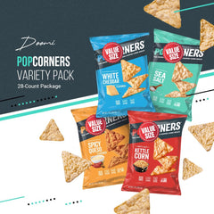 Doomi PopCorners sweet and salty 1oz bag pairs sweetness with crunch for on-the-go snacks.