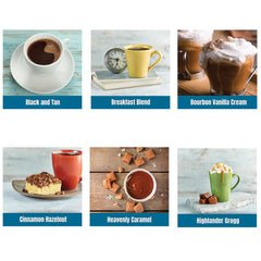 Door County Coffee Sampler Cinnamon Hazelnut bag offers warm spice and nutty sweetness.