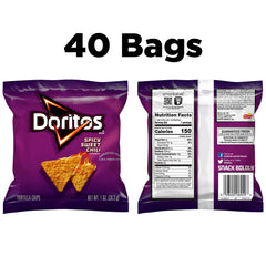 Doritos Spicy Sweet Chili chip-crunch close-up showcases crisp texture and bold flavor.