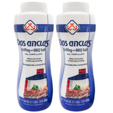 Dos Anclas Sal Parrillera shaker pack on pantry shelf for grilling flavor