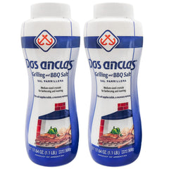 Dos Anclas Sal Parrillera shaker pack on pantry shelf for grilling flavor