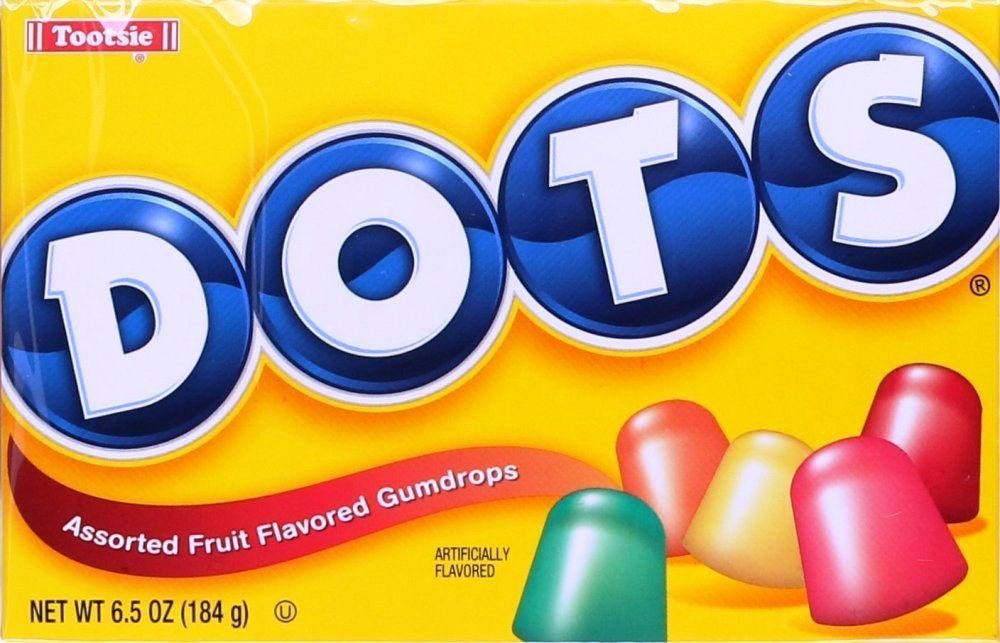 Dot's Gumdrops pack shot demonstrates convenient six-pack for gifting or sharing.