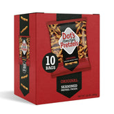 Dots Homestyle Pretzels original seasoned pretzel twists in bag—crunchy on the go.