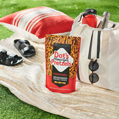 Dot's Pretzels on a snack platter for gatherings and game night use.