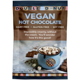 Double Donut Coffee dairy-free hot chocolate packets closeup, creamy vegan indulgence ready to mix.