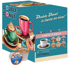 Double Donut coffee flavored pods assortment highlighting single-serve convenience