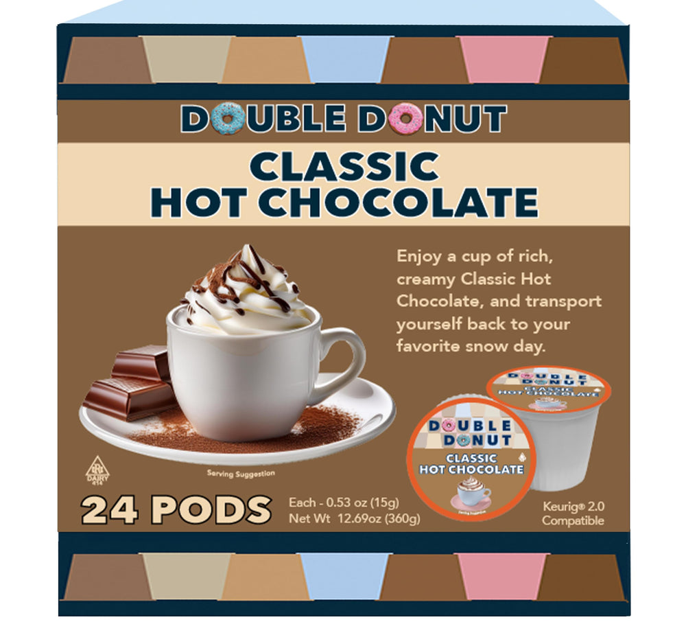 Double Donut Coffee classic cocoa pod ready to brew a cozy, quick indulgence.