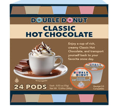 Double Donut Coffee classic cocoa pod ready to brew a cozy, quick indulgence.