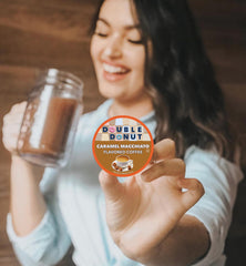 Eco-friendly recyclable pod packaging shown for Double Donut
