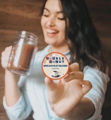 Double Donut recyclable pods—eco-friendly coffee routine.