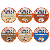 Double Donut Coffee variety pack box showing flavors for Keurig brews