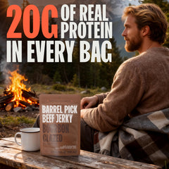 Double Neat Gluten-Free Jerky packaging highlights convenient, gluten-free snack option.