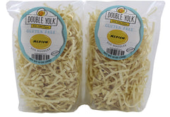 Double Yolk gluten-free medium egg noodles pack, versatile for quick weeknight meals.