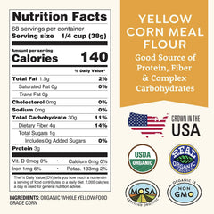 Doudlah Farms cornmeal bag image highlights fine grind for delicate batters.