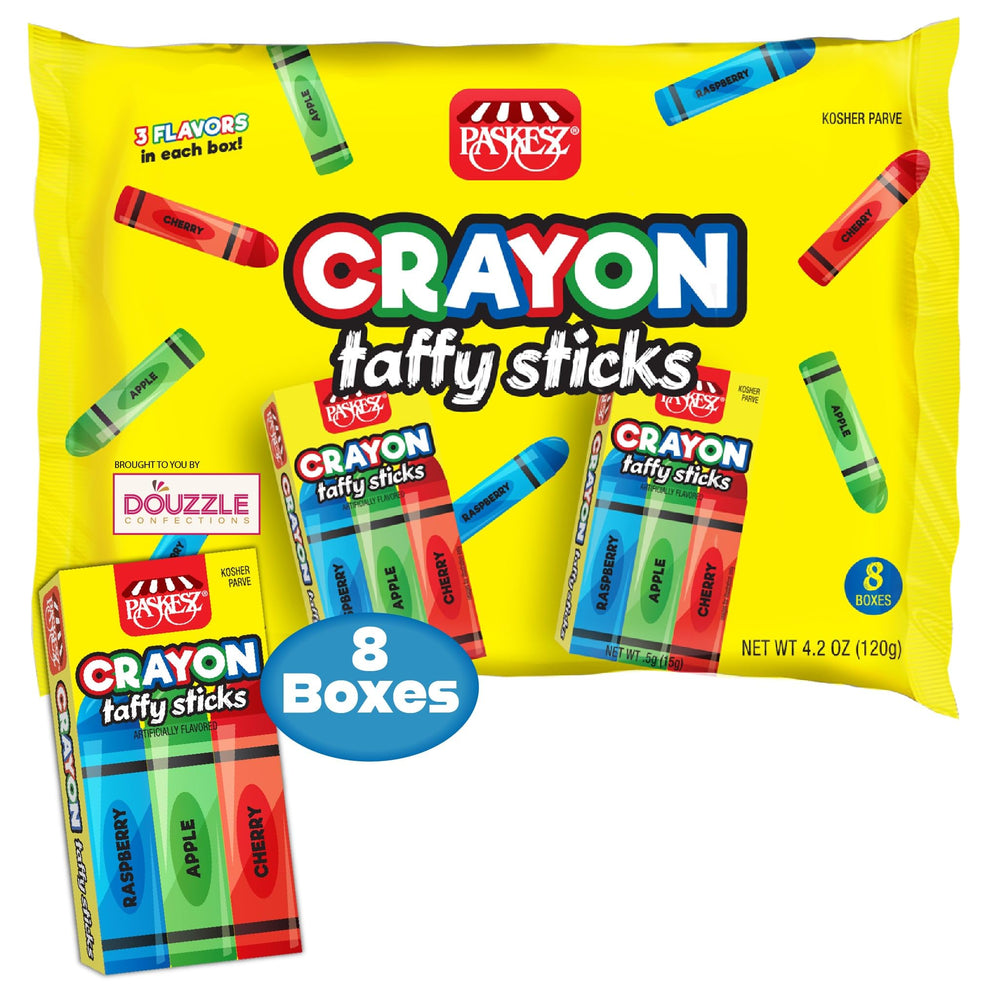 DOUzzle Edible Crayons Taffy Sticks colorful classroom and party fun.