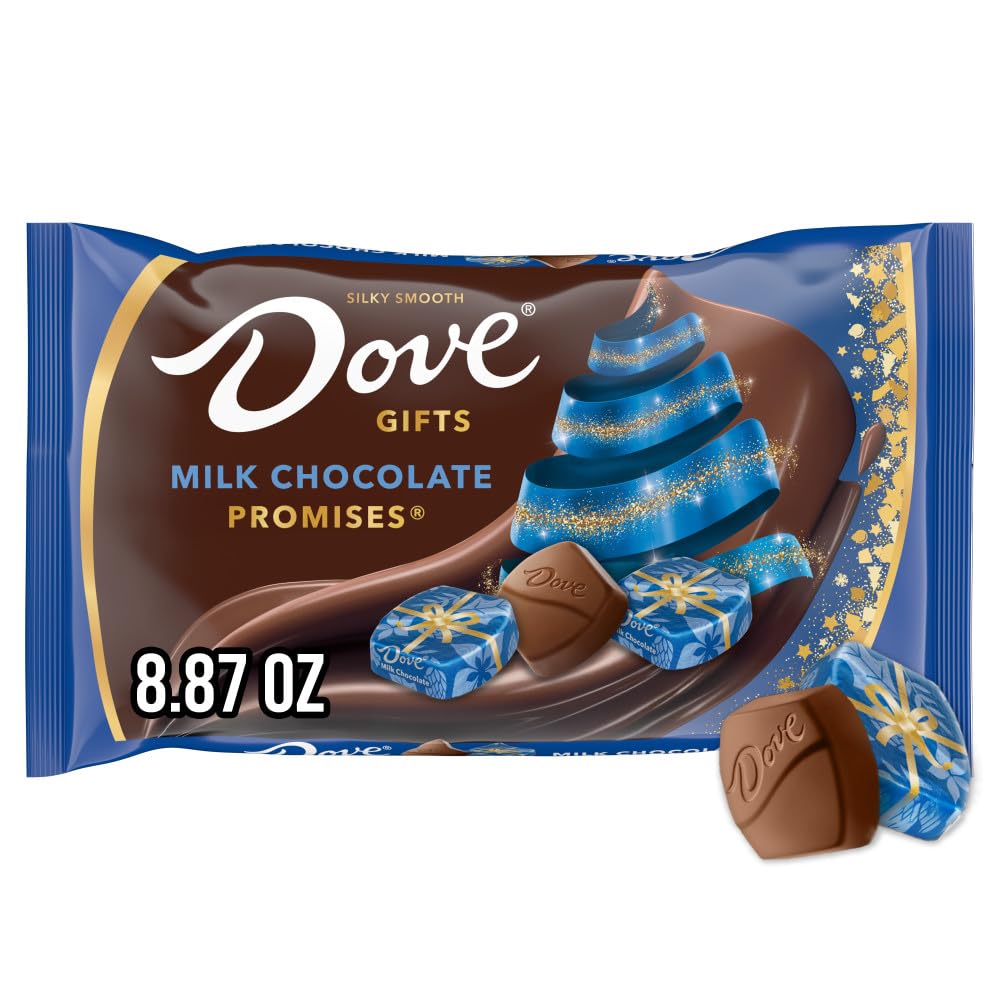Dove Promises milk chocolate with festive holiday foil wrap for gifting