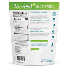 Dr. John's Healthy Sweets sugar-free lollipop close-up, vibrant color with no added sugar.