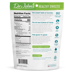 Close-up of Dr. John's peppermint candy emphasizing zero sugar