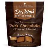 Dr. John's Sea Salt Caramel Squares pack offers a mindful snacking option with premium chocolate.
