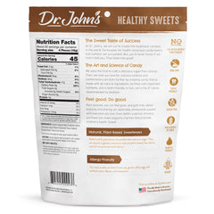 Dr. John's sugar-free chocolate candy close-up showing glossy texture.