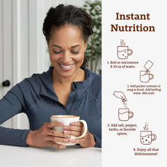 Dr. Kellyann collagen powder packet shown in a glass ready to drink