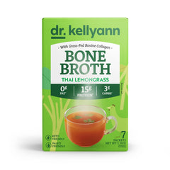 Grass-fed hydrolyzed collagen from Dr. Kellyann on display highlights high-quality protein source.