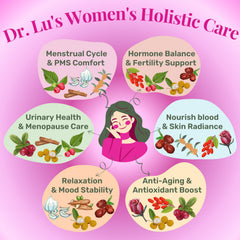 Dr. Lu Happy Girl Tea raspberry leaf visible, natural flavor for evenings.