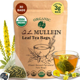 Dr. Lu’s Organic Mullein Leaf Tea box front shows premium packaging and organic quality.