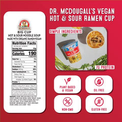 Ramen noodles from Dr. McDougall's hot and sour for a hearty vegan meal.