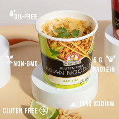 Dr. McDougall's Pad Thai noodles cup ready-to-serve, quick vegan meal.