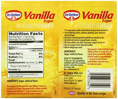Dr. Oetker Vanilla Sugar six-pack side view, compact sachets for quick use