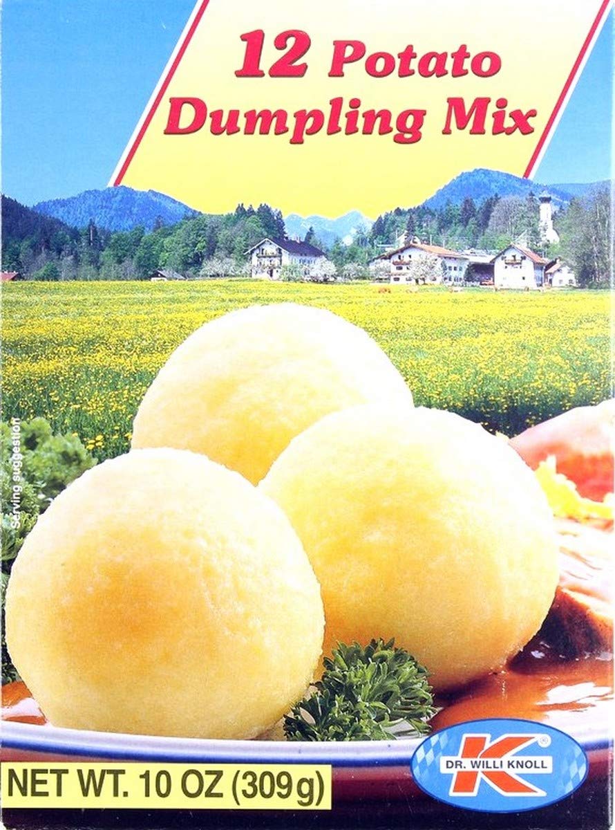 Dr. Willi Knoll 12 Potato Dumpling Mix pack shot, convenient 10oz package for quick meals.
