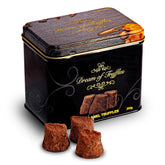 Dream of Truffles dark cocoa caramel truffles with silky center and premium flavor