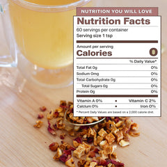 DRINK KATY'S Peach Bellini loose tea shows whole-fruit pieces for clean flavor.