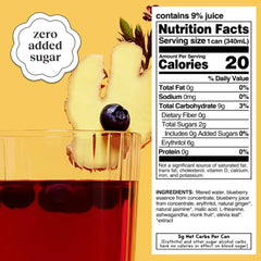 Drink Your Meditation Moment ingredients close-up shows blueberries and ginger for natural flavor and wellness support