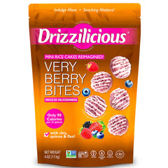 Drizzilicious Mini Very Berry pack shot—gluten-free vegan snack for on-the-go