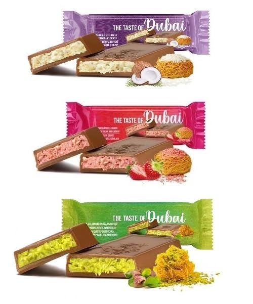 Dubai Chocolate Bar Variety coconut close-up with crispy kataifi and rich coconut flavor.