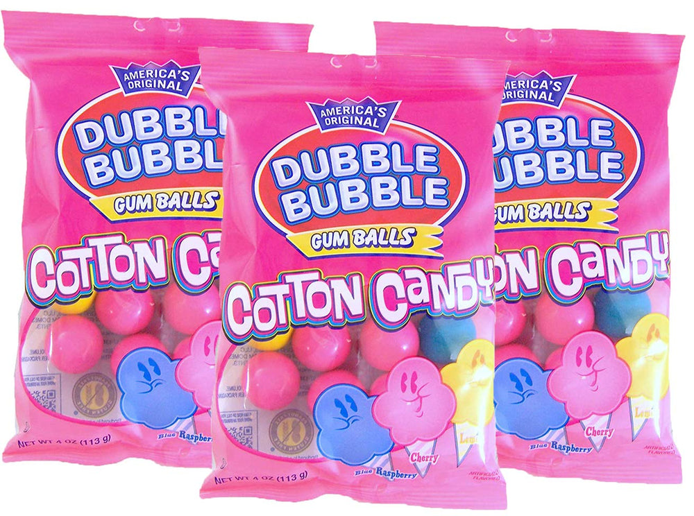 Dubble Bubble Cotton Candy Gum Balls front pack, ideal party treat for kids.
