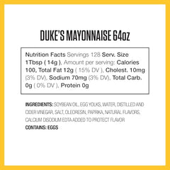 64oz Duke's Mayo jar on kitchen counter for family meals