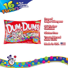 Dum Dums flavor variety collection, explore 16 flavors plus Mystery Flavor.