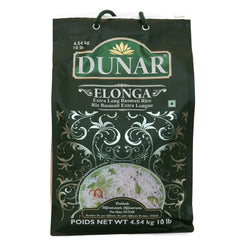 Dunar Elonga Basmati 1121 packaging shows premium long-grain quality