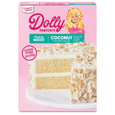 Duncan Hines Dolly Parton's Coconut Cake Mix box front, perfect for quick celebrations
