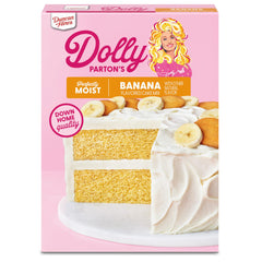 Duncan Hines Dolly Parton's Banana Cake Box Front shows an easy, crowd-pleasing dessert idea.