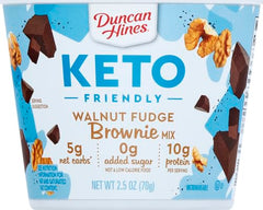 Duncan Hines Keto Walnut Fudge Brownie Cup served warm with a comforting aroma.