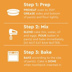 Duncan Hines Orange Supreme cake batter in mixing bowl ready for baking.