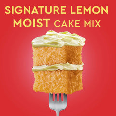 Duncan Hines Lemon Supreme packaging shows ingredients for vibrant lemon flavor.